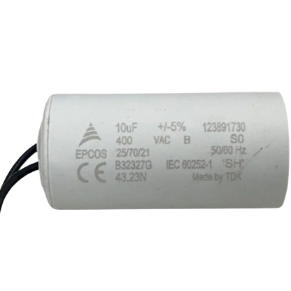 Capacitor De Partida 10uF 400V 35x60mm (2Fios)