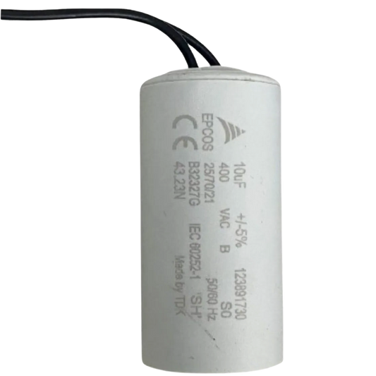 Capacitor De Partida 10uF 400V 35x60mm (2Fios)
