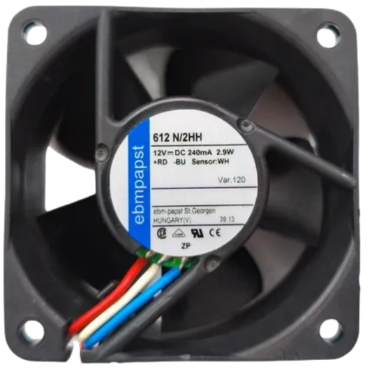 Microventilador 612N/2HH 12VDC 0,250A 60x60x25mm