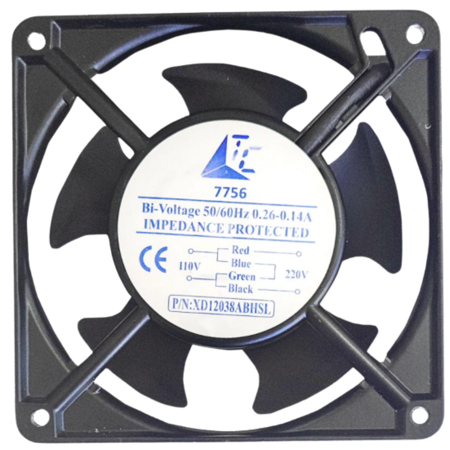 Microventilador XD12038ABHSL 110/220VAC 0,26/0,14A 120x120x38mm
