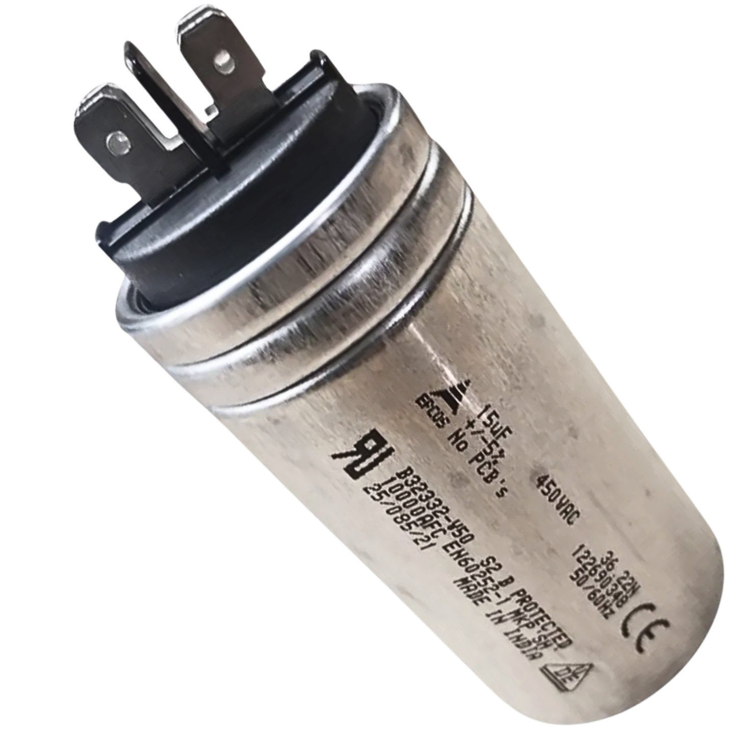 Capacitor De Partida 15uF 450V 40x78mm (Fast-on)