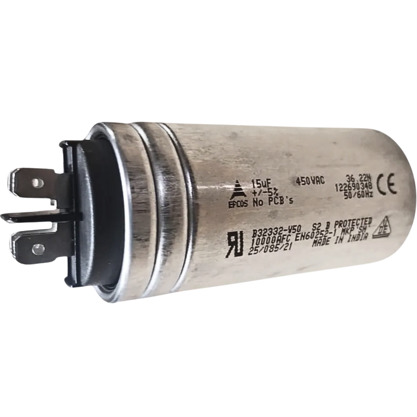 Capacitor De Partida 15uF 450V 40x78mm (Fast-on)