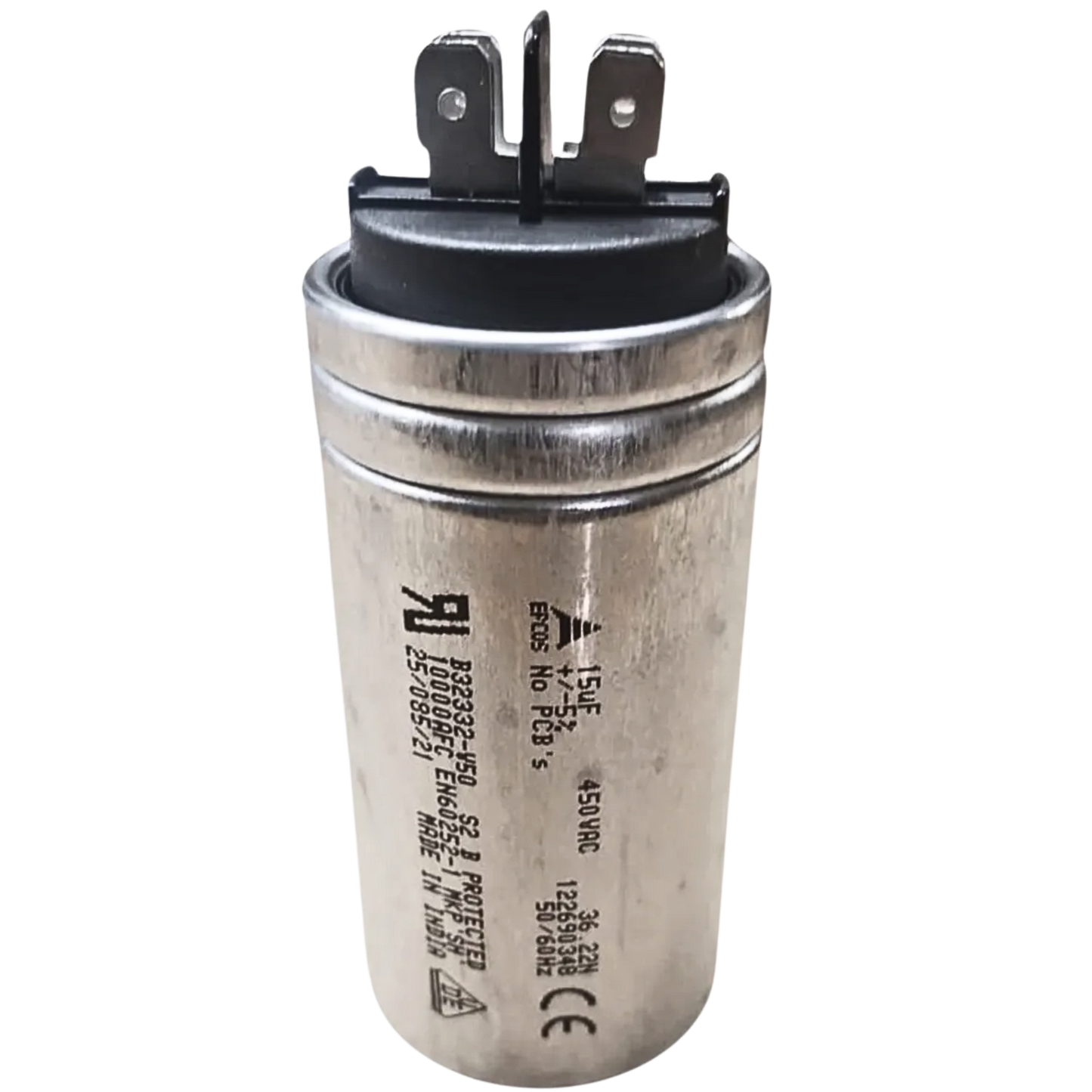 Capacitor De Partida 15uF 450V 40x78mm (Fast-on)