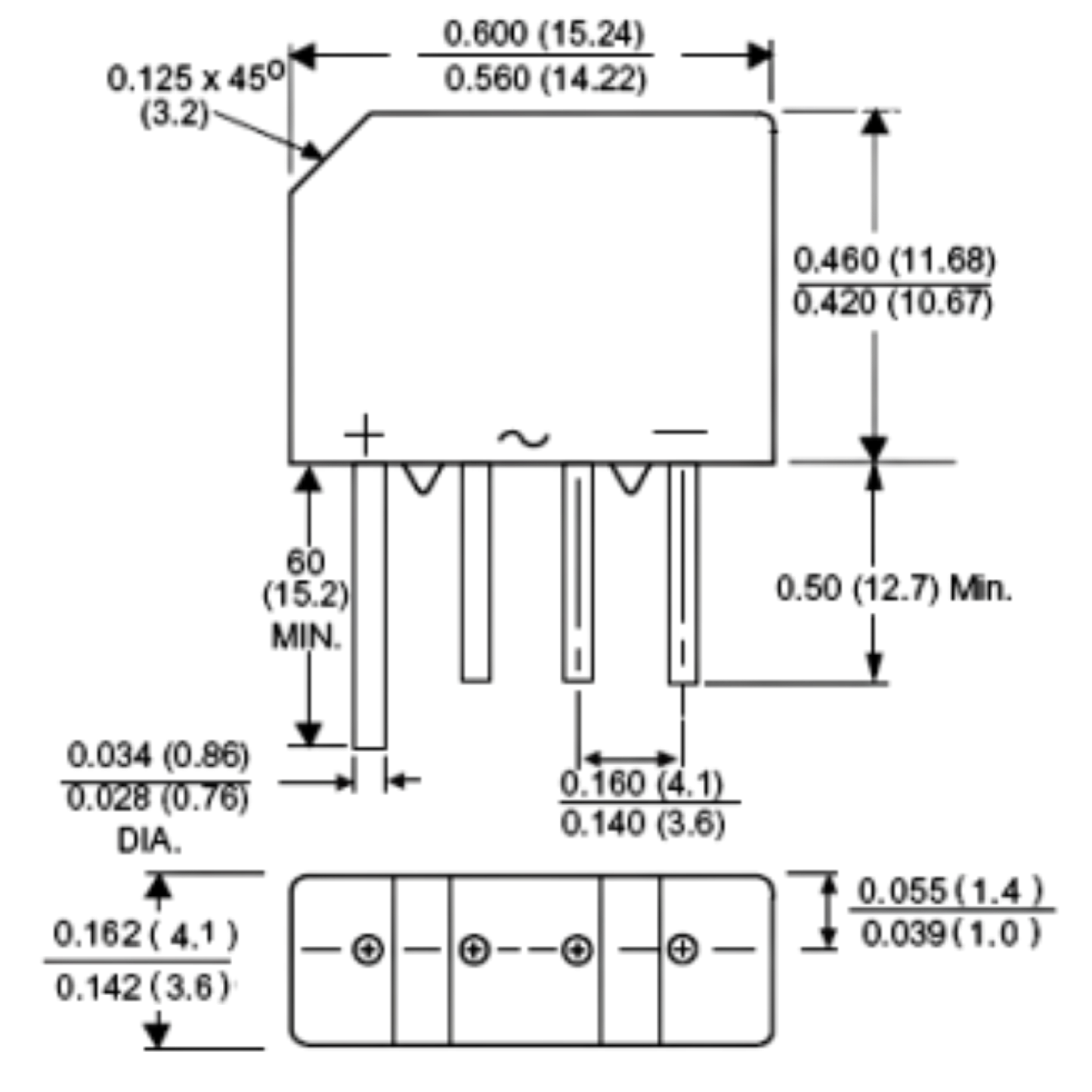 Ponte Retificadora KBP04M 400V 1,5A