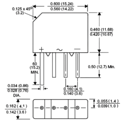 Ponte Retificadora KBP04M 400V 1,5A