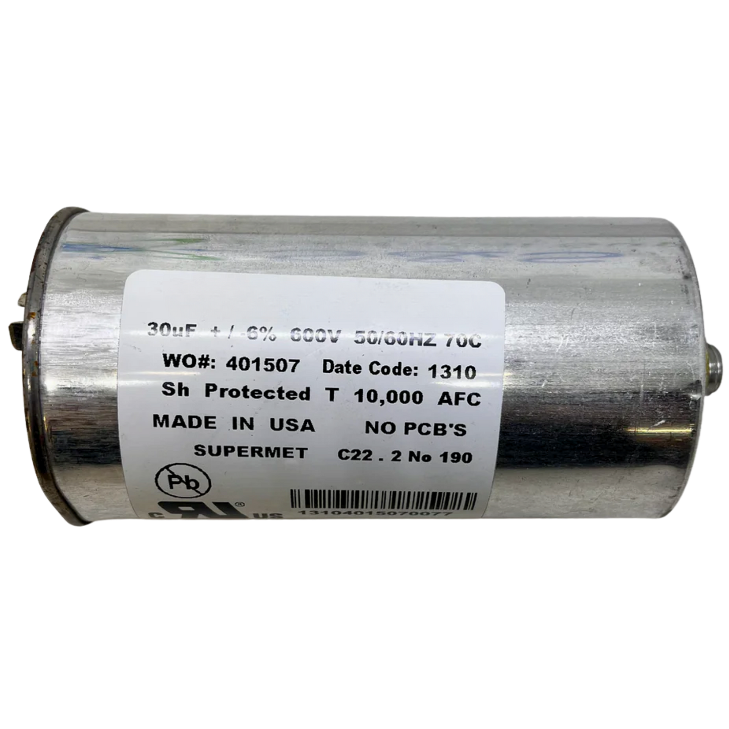 Capacitor De Partida 30uF 600V 66x122mm (Fast-on)