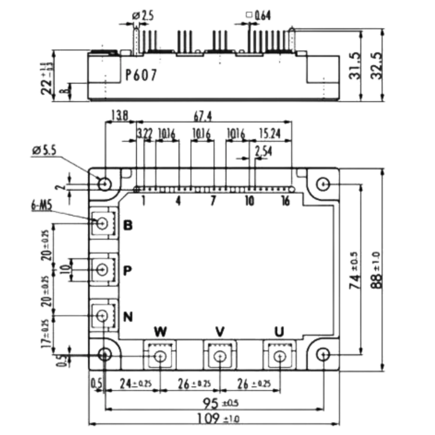 Módulo IGBT 7MBI40N-120 200V 40A