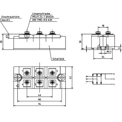 Módulo IGBT DDB6U205N16L 1600V 205A