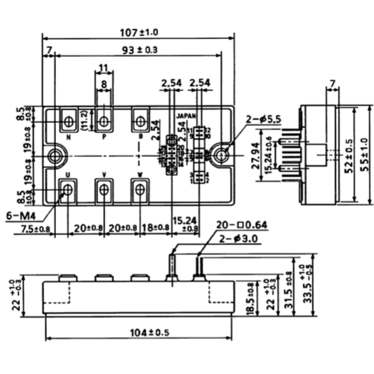Módulo IGBT MIG75Q7CSBIX 1200V 75A