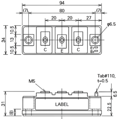Módulo IGBT QM100HY-H 600V 100A
