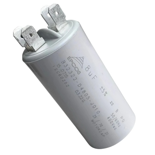 Capacitor De Partida 8uF 400V 30x60mm (Fast-on)