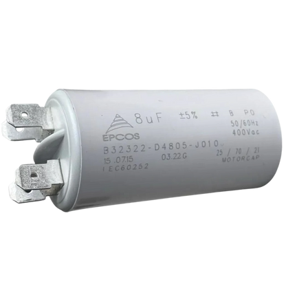 Capacitor De Partida 8uF 400V 30x60mm (Fast-on)