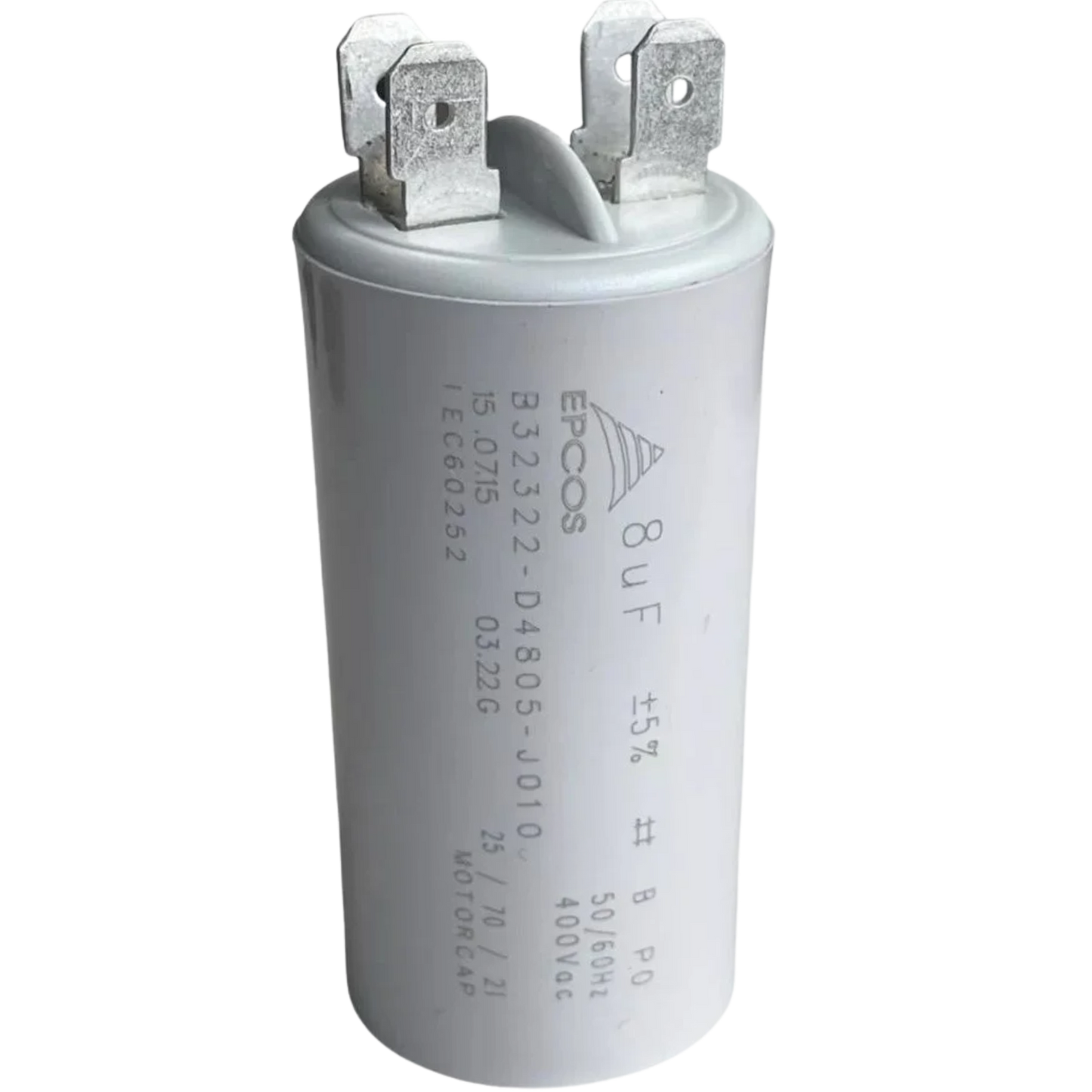 Capacitor De Partida 8uF 400V 30x60mm (Fast-on)