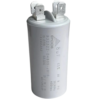 Capacitor De Partida 8uF 400V 30x60mm (Fast-on)