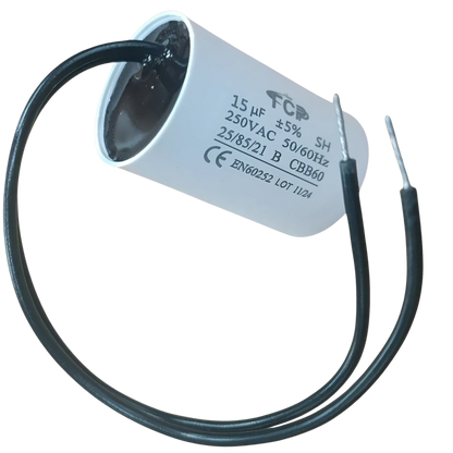 Capacitor De Partida 15uF 250V 30x48mm (2Fios)