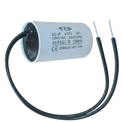 Capacitor De Partida 15uF 250V 30x48mm (2Fios)