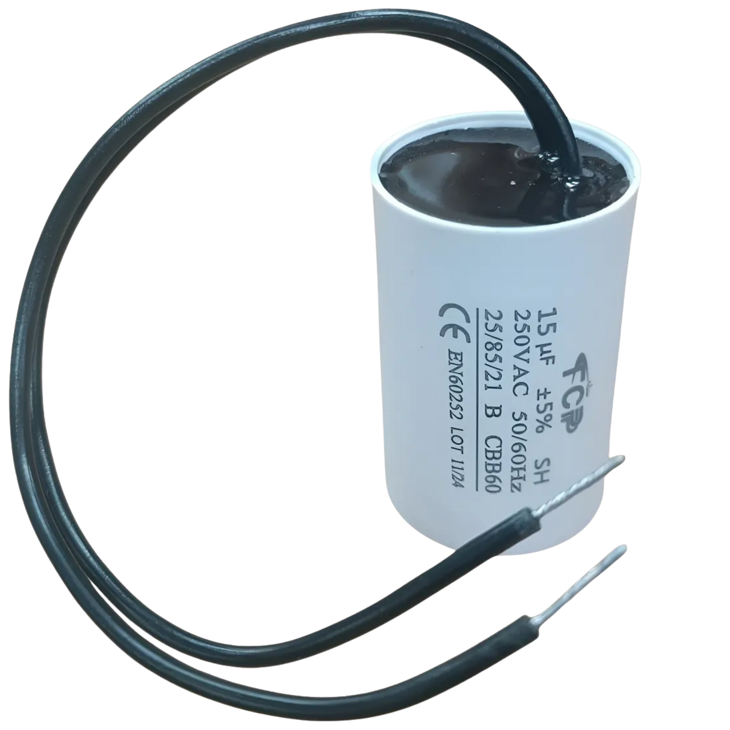 Capacitor De Partida 15uF 250V 30x48mm (2Fios)