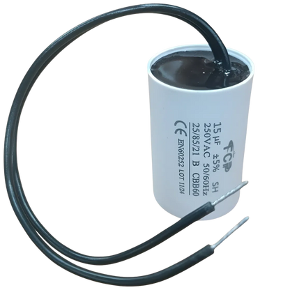 Capacitor De Partida 15uF 250V 30x48mm (2Fios)