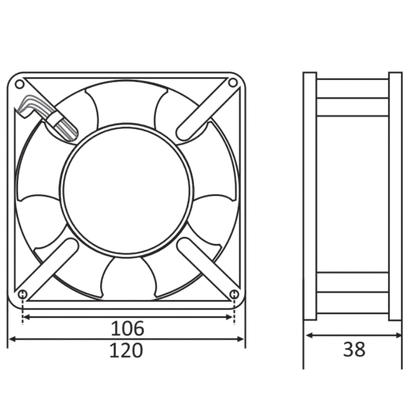 Microventilador EFB1324SHE 24VDC 1,38A 127x127x38mm