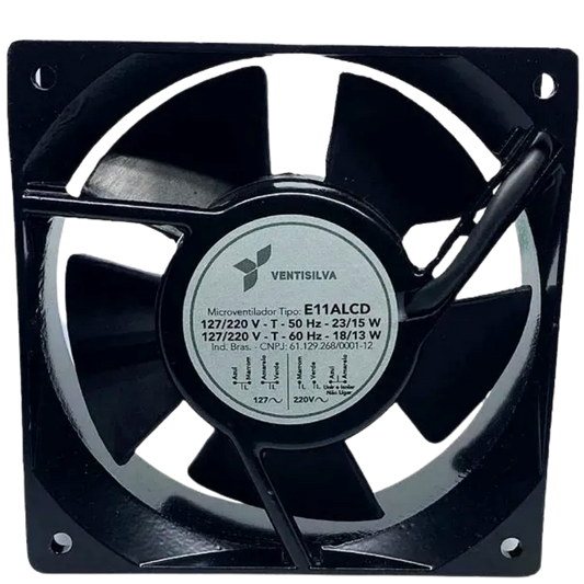 Microventilador E11ALCD 127/220V 0,21-0,09A 120x120x38mm