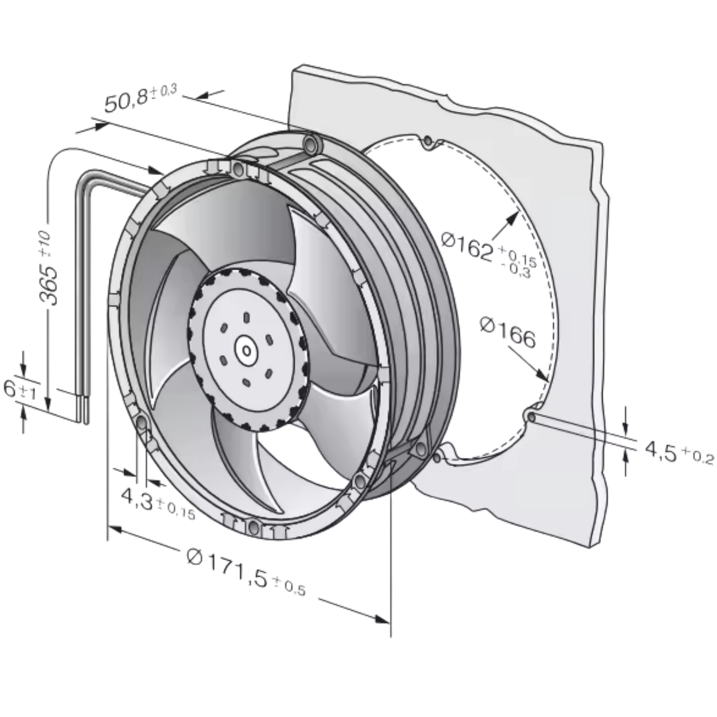 Microventilador 6318NTDHHU 42VDC 2,6A 172x50mm