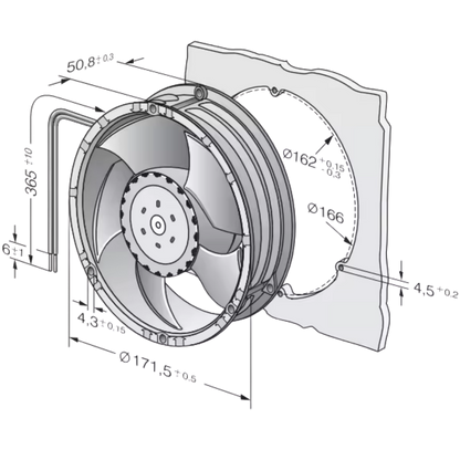 Microventilador 6318NTDHHU 42VDC 2,6A 172x50mm