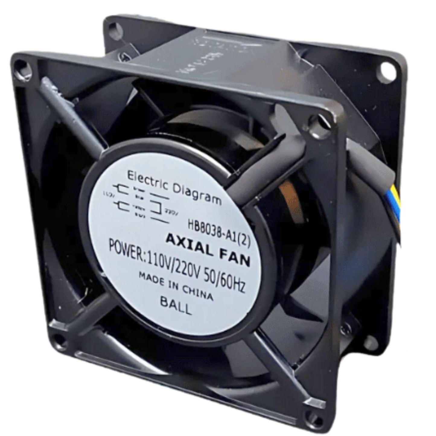 Microventilador Bivolt HB8038-A1(2) 0,10/0,06A 80x80x38mm