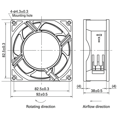 Microventilador 9HV0948P1G001 48VDC 1.2A 92x92x38mm