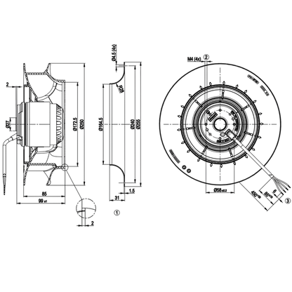 Ventilador Centrífugo R2E250-RA50-01 230V Ebm-papst