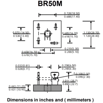 Ponte Retificadora KBPC5010 1000V 50A