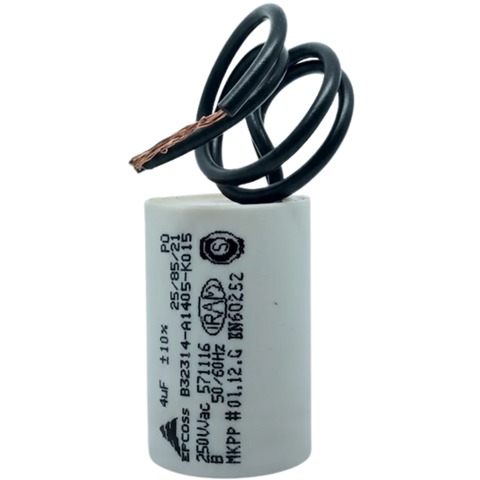 Capacitor De Partida 4uF 250V 25x37mm (2Fios)