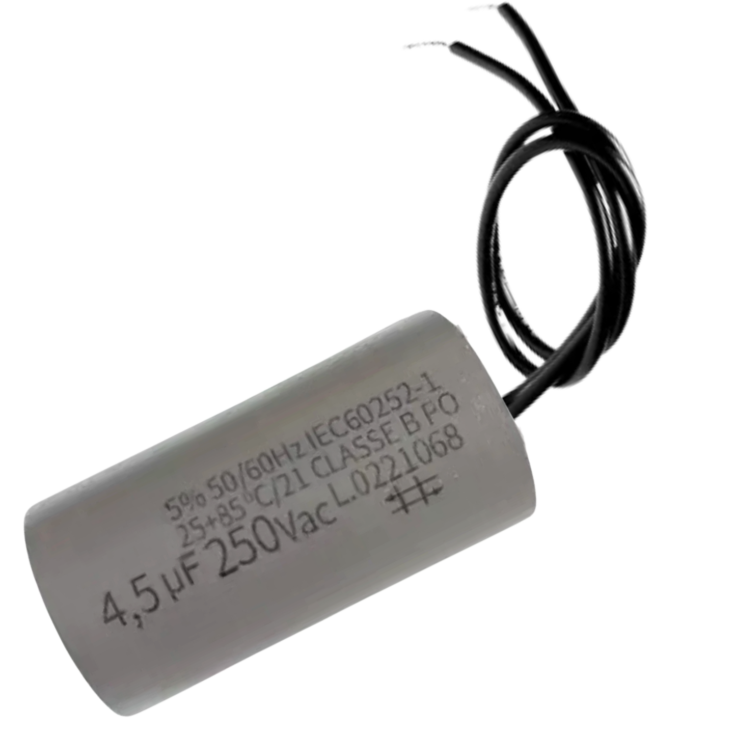 Capacitor De Partida 4,5uF 250V 24x46mm (2Fios)