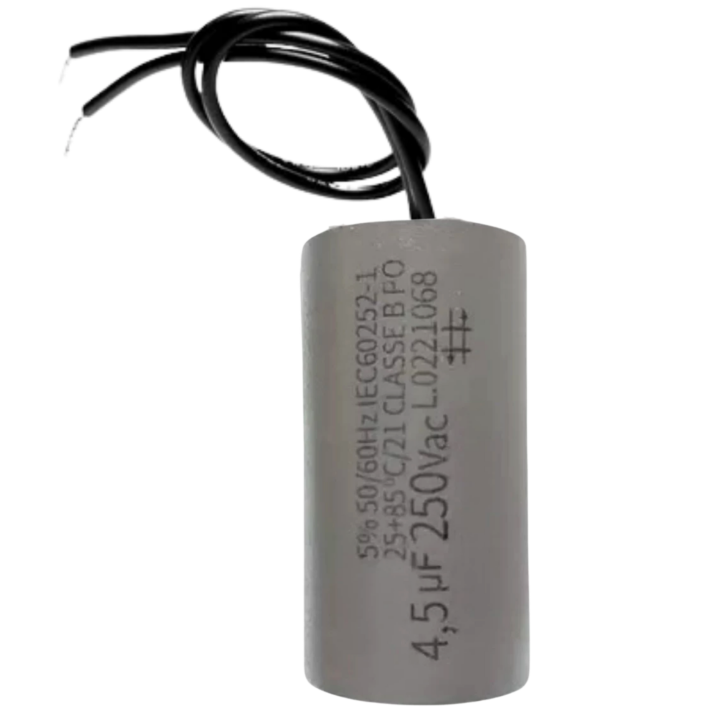Capacitor De Partida 4,5uF 250V 24x46mm (2Fios)