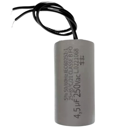 Capacitor De Partida 4,5uF 250V 24x46mm (2Fios)