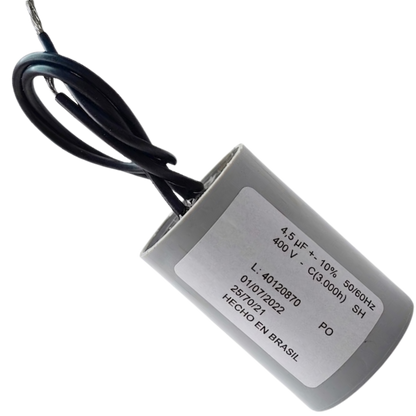 Capacitor De Partida 4,5uF 400V 27x47mm (2Fios)