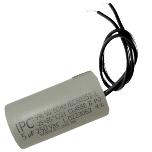 Capacitor De Partida 5uF 250V 25x48mm (2Fios)