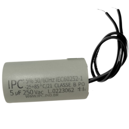 Capacitor De Partida 5uF 250V 25x48mm (2Fios)