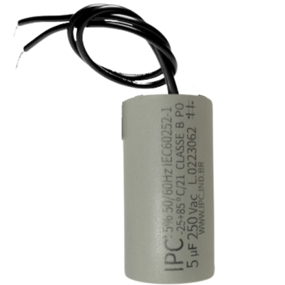 Capacitor De Partida 5uF 250V 25x48mm (2Fios)