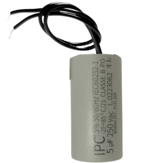 Capacitor De Partida 5uF 250V 25x48mm (2Fios)