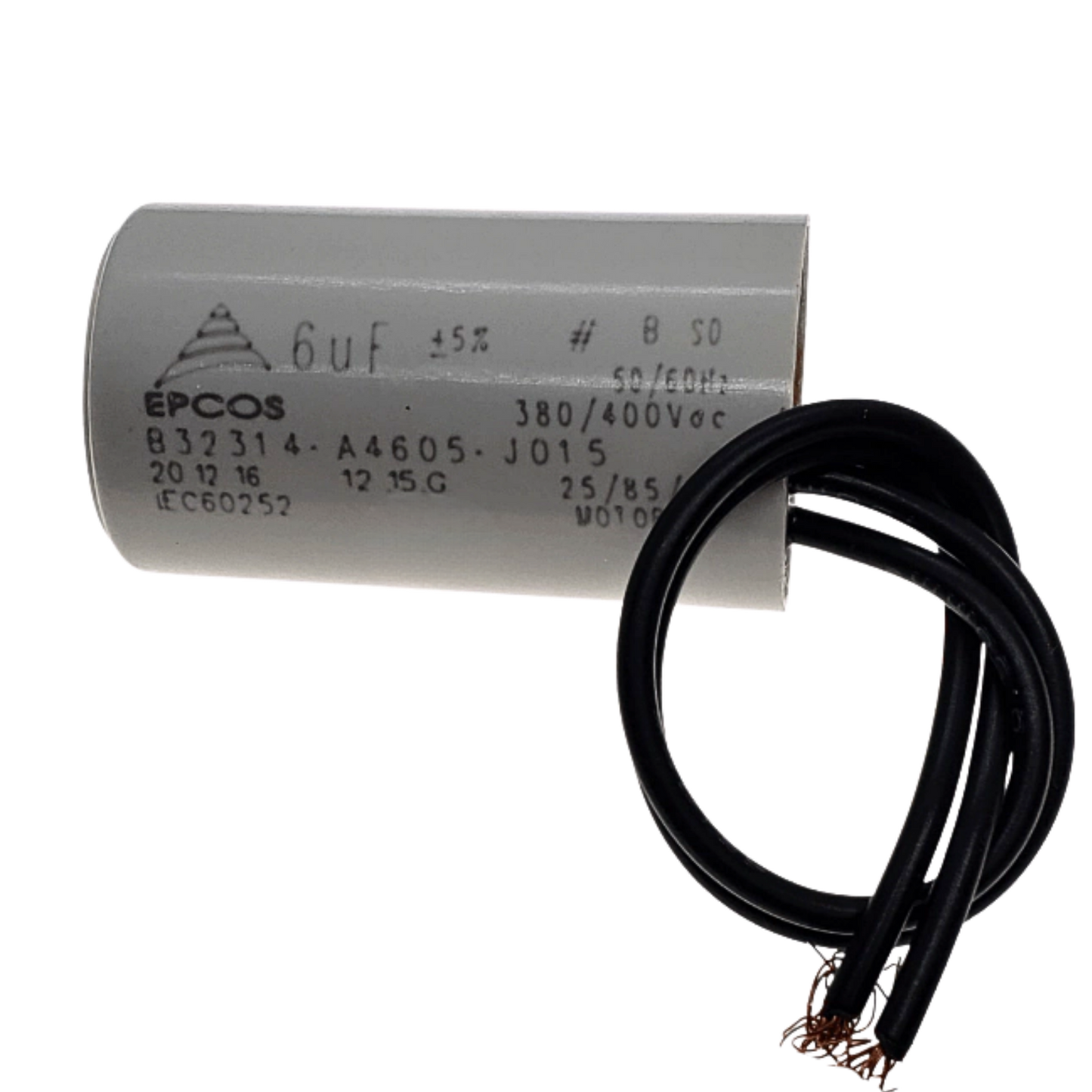 Capacitor De Partida 6uF 400V 27x47mm (2Fios)