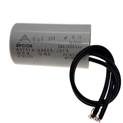 Capacitor De Partida 6uF 400V 27x47mm (2Fios)