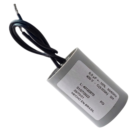 Capacitor De Partida 6,5uF 400V 30x46mm (2Fios)