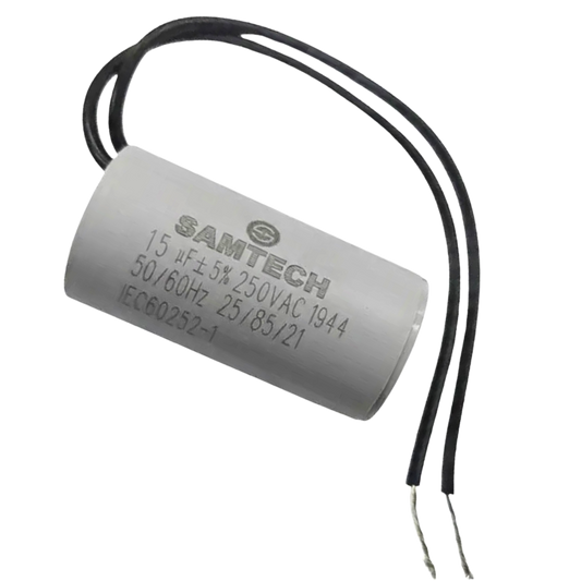 Capacitor De Partida 15uF 250V 30x50mm (2Fios)