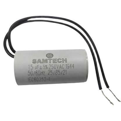 Capacitor De Partida 15uF 250V 30x50mm (2Fios)