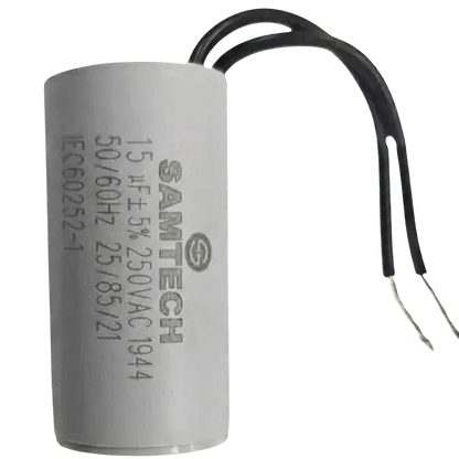Capacitor De Partida 15uF 250V 30x50mm (2Fios)