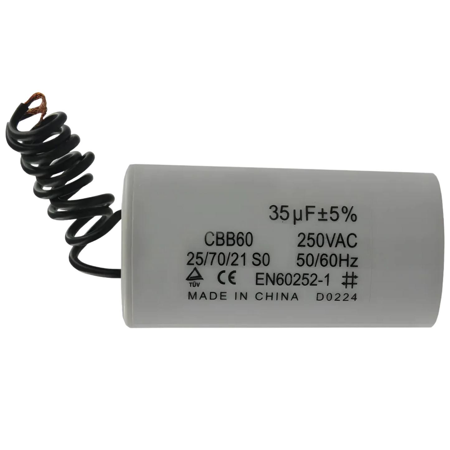 Capacitor De Partida 35uF 250V 37x47mm (2Fios)