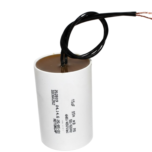 Capacitor De Partida 15uF 440/450V 45x50mm (2Fios)