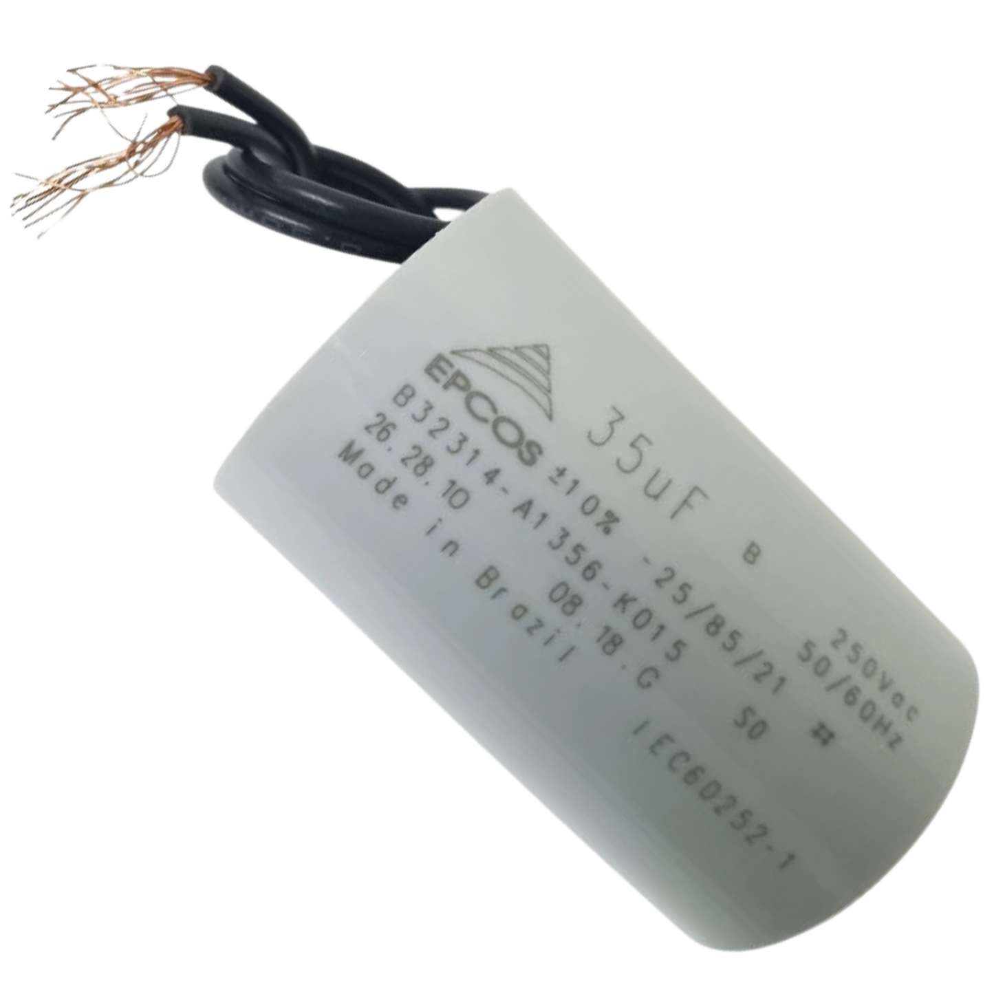 Capacitor De Partida 35uF 250V 40x62mm (2Fios)