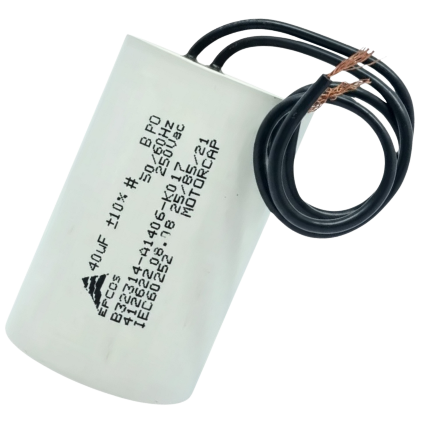 Capacitor De Partida 40uF 250V 40x62mm (2Fios)