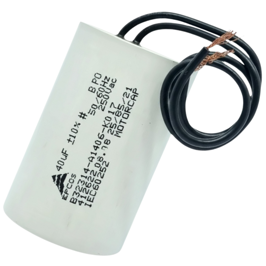 Capacitor De Partida 40uF 250V 40x62mm (2Fios)